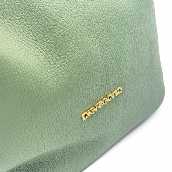 Сумка Di Gregorio светло-зеленая кожаная с кошельком - фото 4, 