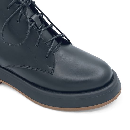 Ботинки CV Cover черные кожаные на байке - фото 6, 27123-1 COV