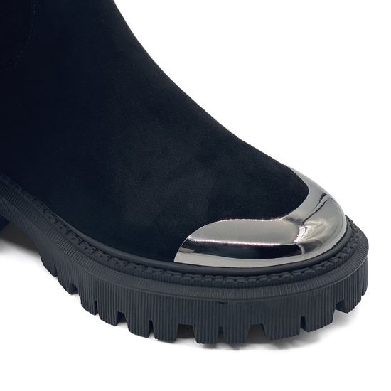 Ботфорты стрейч Tuffoni черные замшевые на байке - фото 5, 1722022 TUF BAIKA