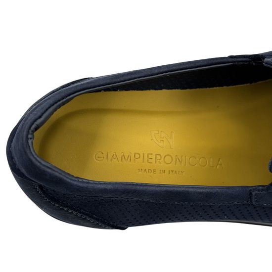 Лоферы GIAMPIERONICOLA синие из нубука перфорированные - фото 7, Q43674B GPN BLU