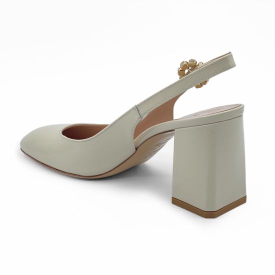 Туфли слингбэк Tiffi лакированная кожа бежевые - фото 3, TF50/70 TI BEIGE