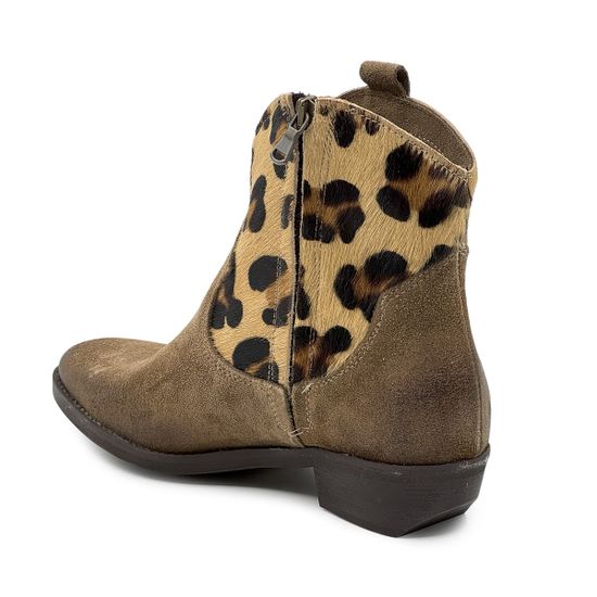 Ботинки-казаки NILA&amp;NILA бежевые замшевые &quot;леопард&quot; демисезонные - фото 3, MA-LP04 NIL BEIGE