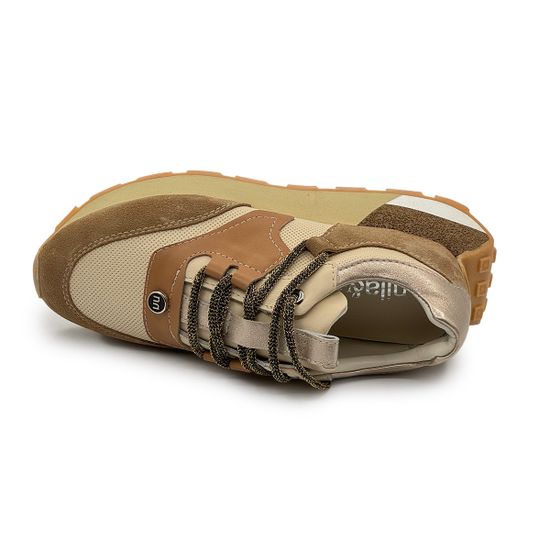 Кроссовки женские NILA NILA кожа/замша бежевая/коричневая - фото 5, NO6744 NIL MORO