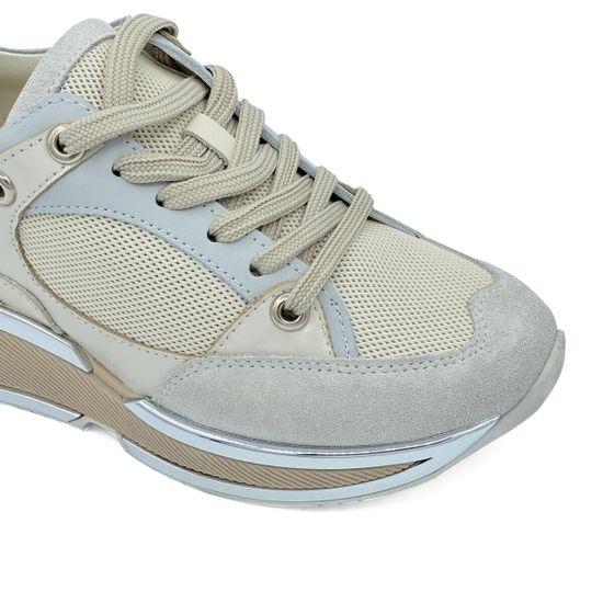 Кроссовки NILA NILA  демисезонные бело-серые кожаные/замшевые - фото 6, NO5816 NIL BIANCO