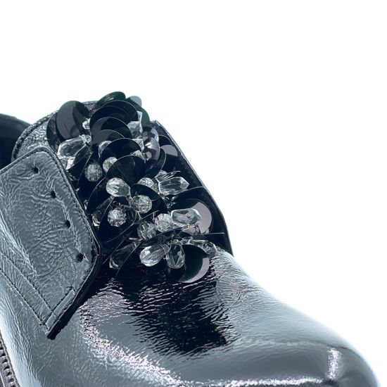 Полуботинки женские Donna Soft из черного наплака на устойчивом каблуке - фото 6, 