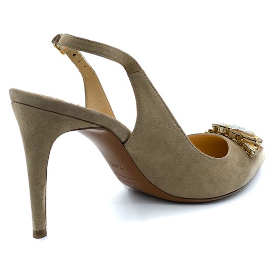 Туфли-лодочки Merlyn c открытой пяткой бежевые - фото 3, 