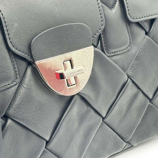 Сумка-саквояж Renato Angi черная кожаная плетенная - фото 4, 3401417 RA NERO