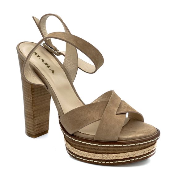 Босоножки Mara бежевые замшевые - фото 2, 