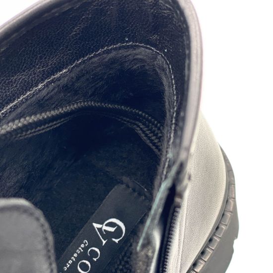 Ботинки Cover черные кожаные Байка - фото 7, 895-1-01 COV