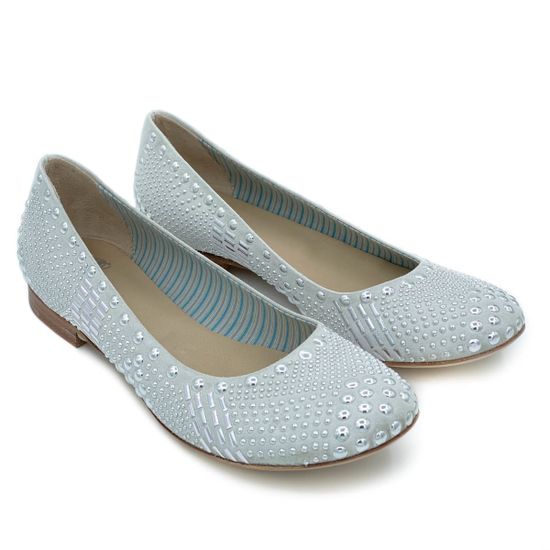 Балетки Fru.it белые замшевые с металлическими клепками - фото 7, 