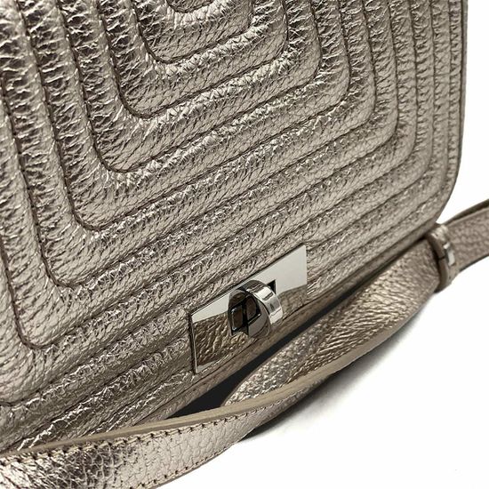 Сумка кросс-боди Marina Creazioni кожаная золотого цвета - фото 4, 