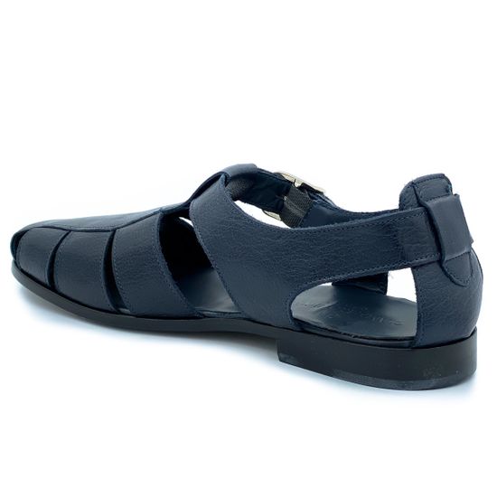 Сандалии Giampieronicola темно-синие кожаные - фото 3, 