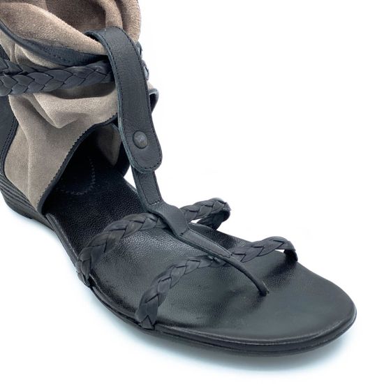 Босоножки Fru.it черно-серые комбинация кожи и замши - фото 5, 