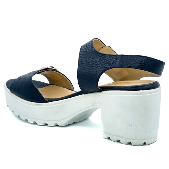 Босоножки Cover синие кожаные - фото 3, 