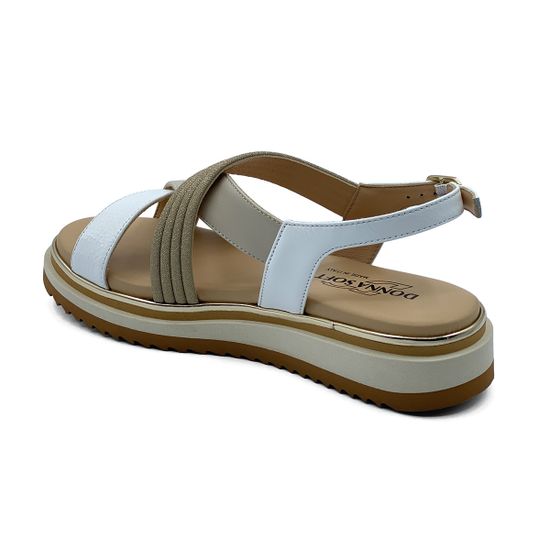 Босоножки Donna Soft  комбинация белого лака и бежевой кожи - фото 3, 