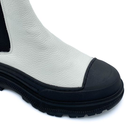 Ботинки Mimmu белые кожаные Байка - фото 6, D144E7 MIM BIANCO