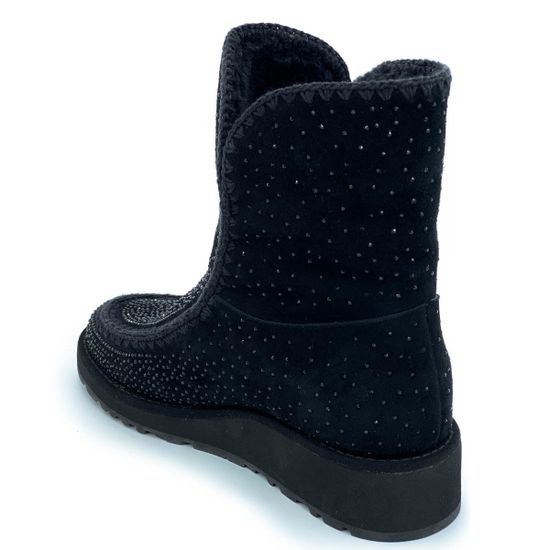 Ботинки Gianni Renzi черные замшевые МЕХ - фото 3, 