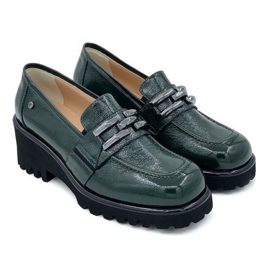 Лоферы Kelton зеленые из лакированной кожи - фото 7, AH1304 KEL VERDE