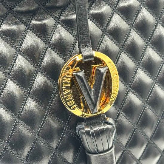 Сумка Valentino Orlandi черная кожаная стеганная - фото 4, 7560 VO NERO