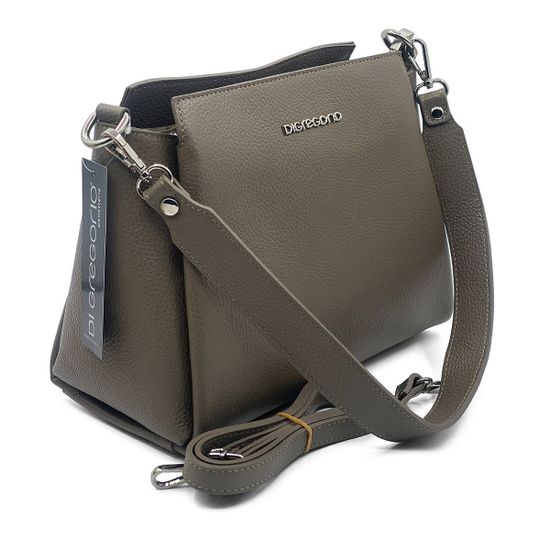 Сумка Di Gregorio бежевая кожаная - фото 2, 