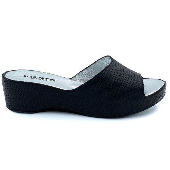 Шлепанцы Marzetti черные кожаные - фото 1, 