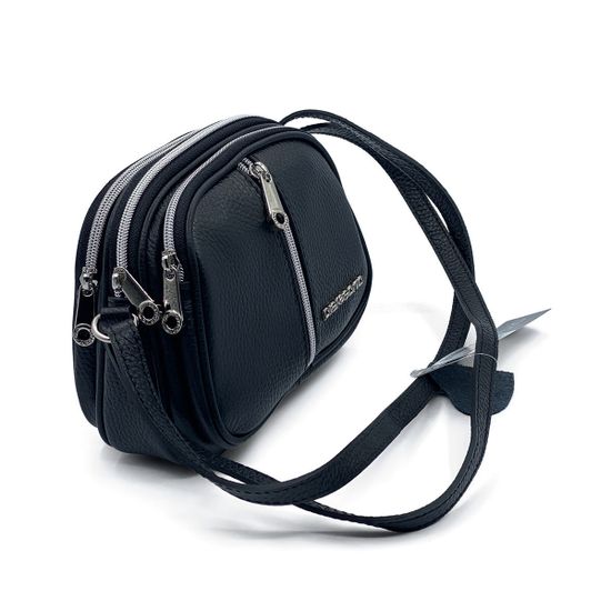 Сумочка Di Gregorio кросс-боди черная кожаная маленькая - фото 2, 8829 DG NERO