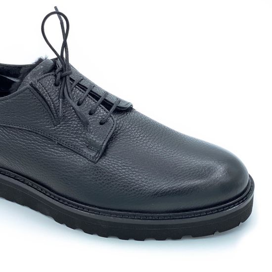 Ботинки Lab Milano черные кожаные МЕХ - фото 5, 