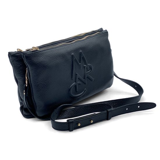 Сумка-Клатч сдвоенный Marina Creazioni черная кожаная - фото 2, 