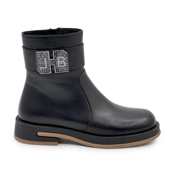 Ботинки Lab Milano черные кожаные на байке - фото 1, 4400 LAB NAPPA