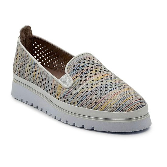 Слипоны Lab Milano мультиколор кожаные перфорированные - фото 2, 0860129 LAB MULT