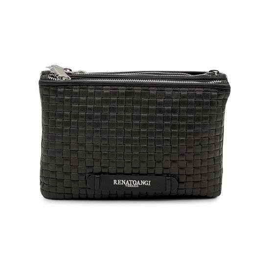 Клатч Renato Angi черный кожаный плетенный - фото 1, 3403417 RA NERO