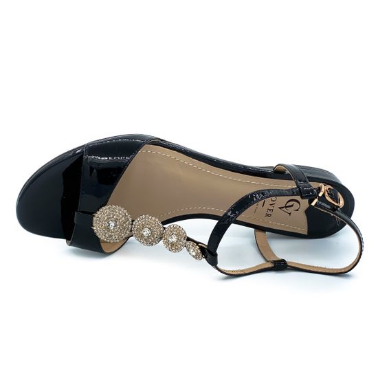 Босоножки Cover черные из лакированной кожи - фото 5, 