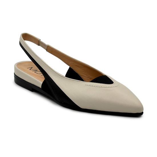 Туфли летние MOT-CLE кожа бежевая/черная - фото 2, MOT3160 MOT AVORIO/NERO