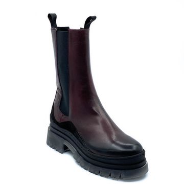 Ботинки челси Mimmu бордовые демисезонные комбинация кожи и замши - фото 2, E442E1 MIM MULBERRY