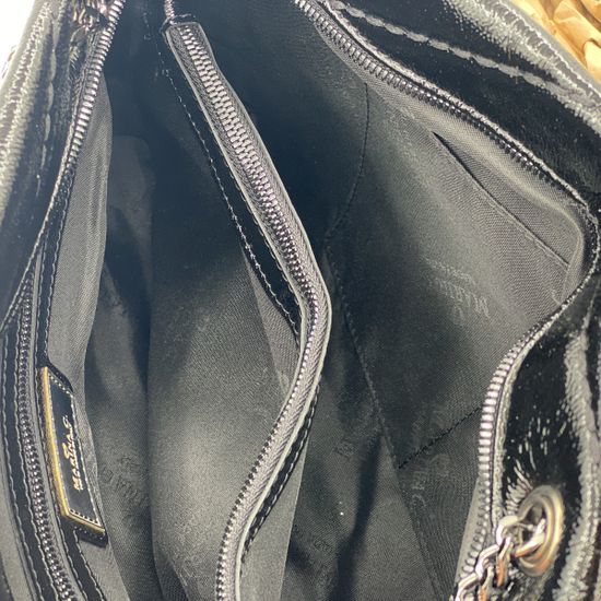 Сумка Marina Creazioni черная из стеганой лакированной кожи - фото 5, B6698 MC NERO LAK