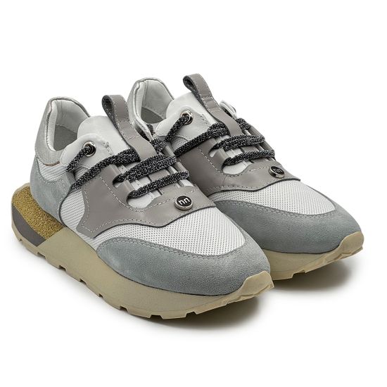 Кроссовки женские NILA NILA кожа/замша белая/серая - фото 8, NO6744 NIL GRIGIO