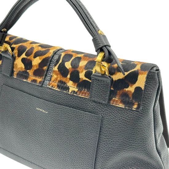 Сумка Loristella черная кожаная/пони принт "леопард" - фото 4, 2735 LS LEO