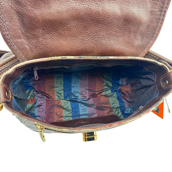 Сумка Marino Orlandi коричневая/черная кожаная - фото 6, 4941 MO BEIGE/MORO