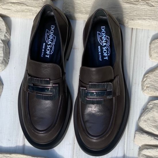 Лоферы Donna Soft серые кожаные демисезонные - фото 9, 