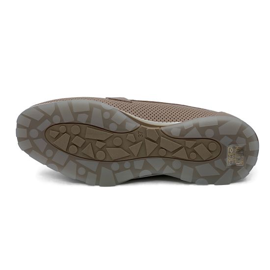 Лоферы CV COVER пудровые кожаные перфорированные - фото 4, 100-05 COV PUDRA