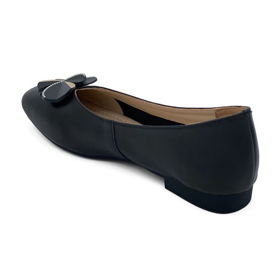 Туфли Tuffoni черные кожаные с цветком - фото 3, 