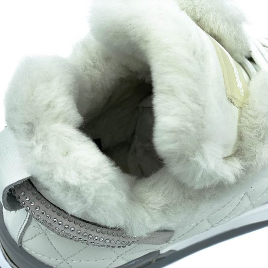 Кроссовки Marcelo Lopez белые кожаные МЕХ - фото 7, ER15921 ML BIANCO