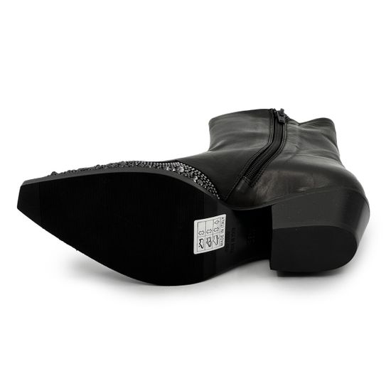 Ботинки казаки FRU.IT черные кожаные со стразами демисезонные - фото 4, 8358 FR