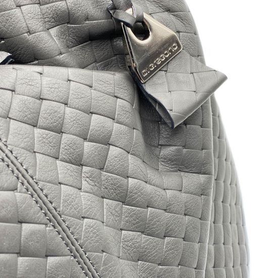 Сумка Di Gregorio серая кожаная - фото 4, 