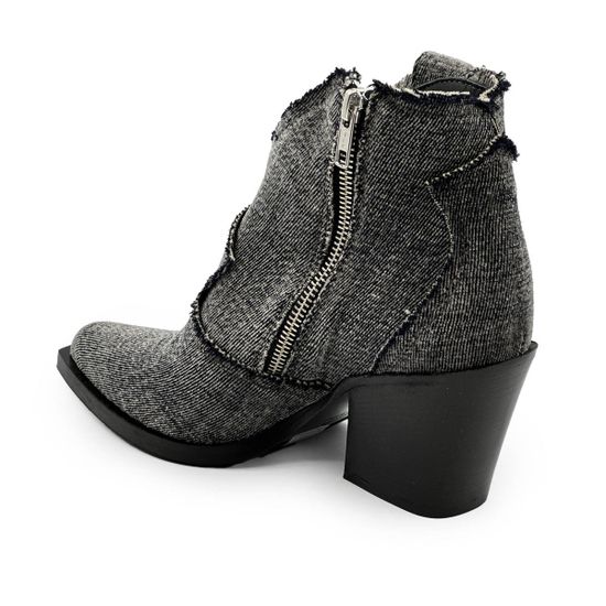 Ботинки казаки FRU.IT серые джинсовые с цепью демисезонные - фото 3, 8575 FR