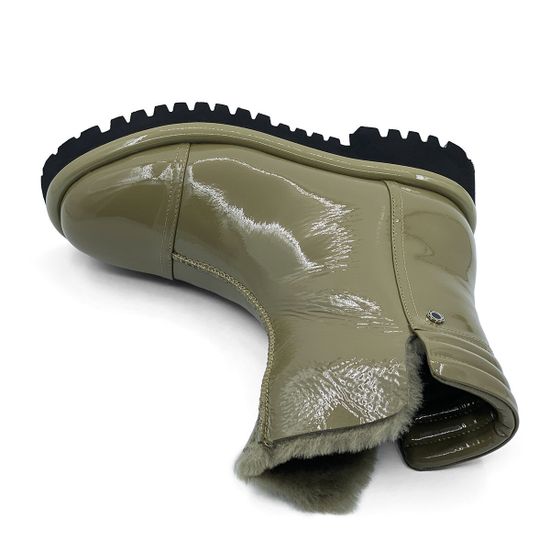 Ботинки Tuffoni фисташковые из лакированной кожи на меху - фото 5, 1723021PF TUF LAK PHISTACO
