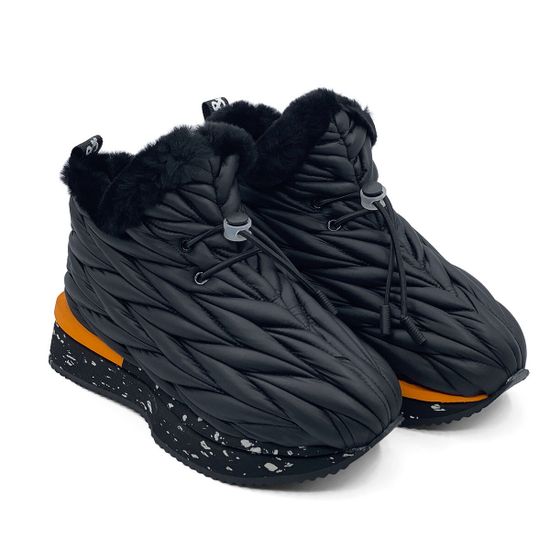 Кроссовки Nila Nila черные кожаные на меху - фото 7, NO6051 NIL NERO