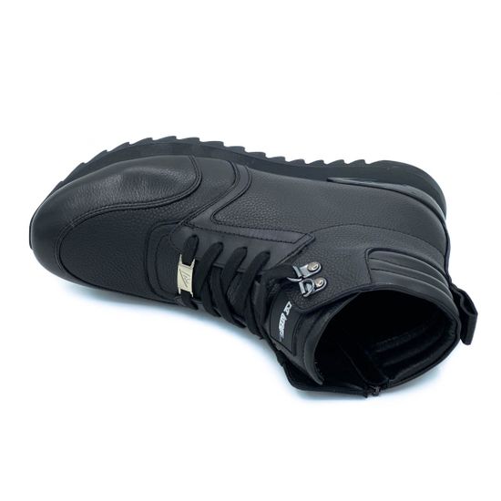 Ботинки  Marcelo Lopez черные кожаные МЕХ - фото 5, 