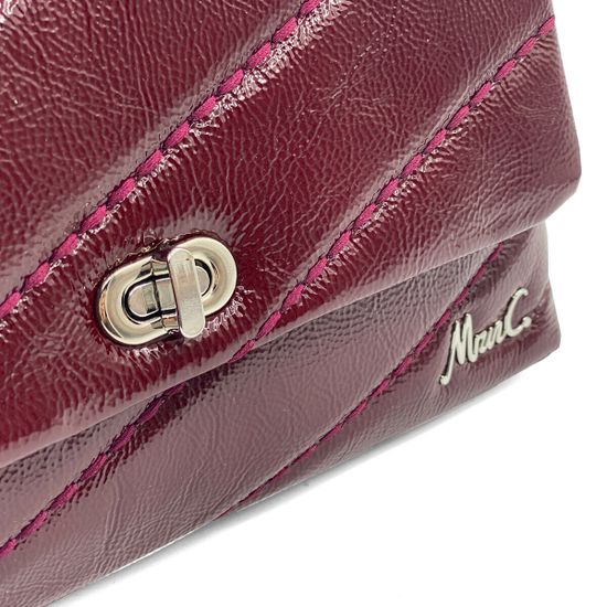 Сумка Marina Creazioni бордовая из стеганой лакированной кожи - фото 3, B6714  MC BORDO LAK