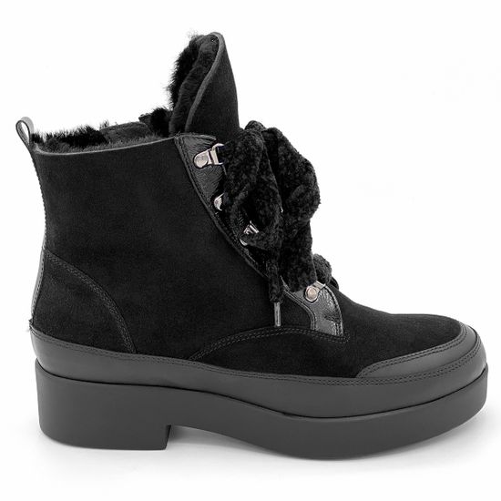 Ботинки Marzetti черные замшевые МЕХ - фото 1, 